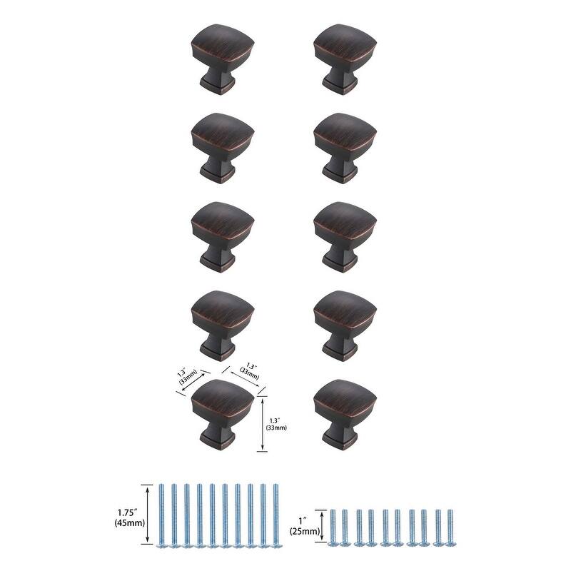 Brandon 1.3" Square Knob Multipack (Set of 10)
