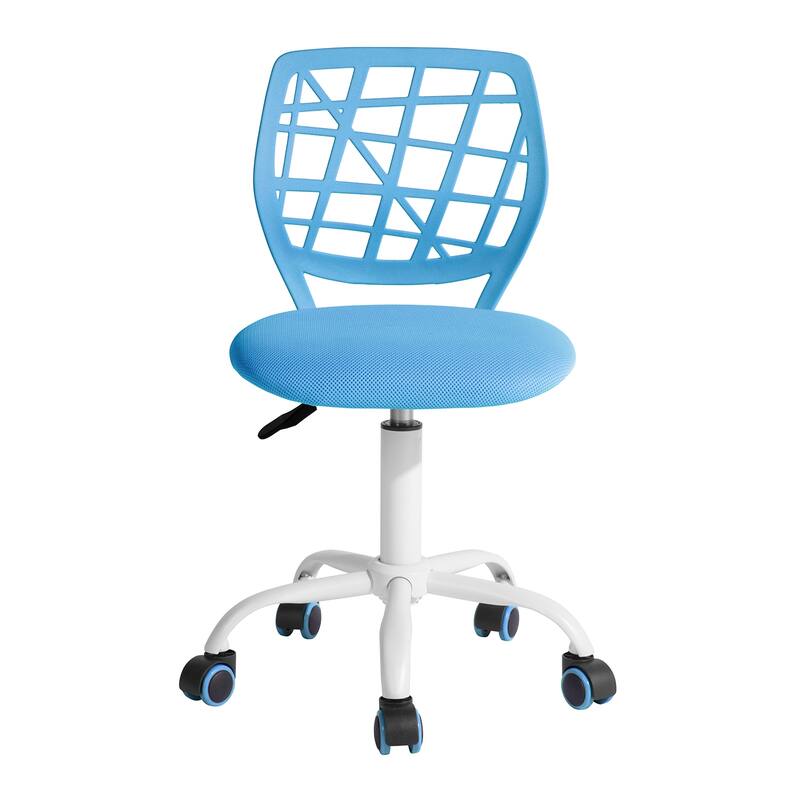 Writing Task Chair 360 Swivel,Low Mid PP Mesh Back Fabric Seat, Height Adjustable - Dark Blue