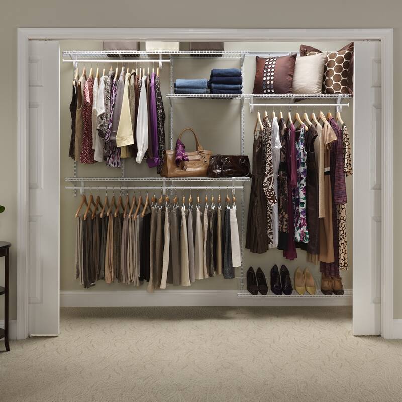 ClosetMaid ShelfTrack 60-96 Inch Wide Adjustable Closet Organizer