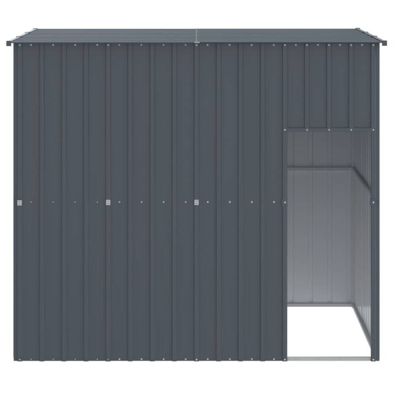 vidaXL Dog House with Run Light Gray/Anthracite multisize Galvanized Steel