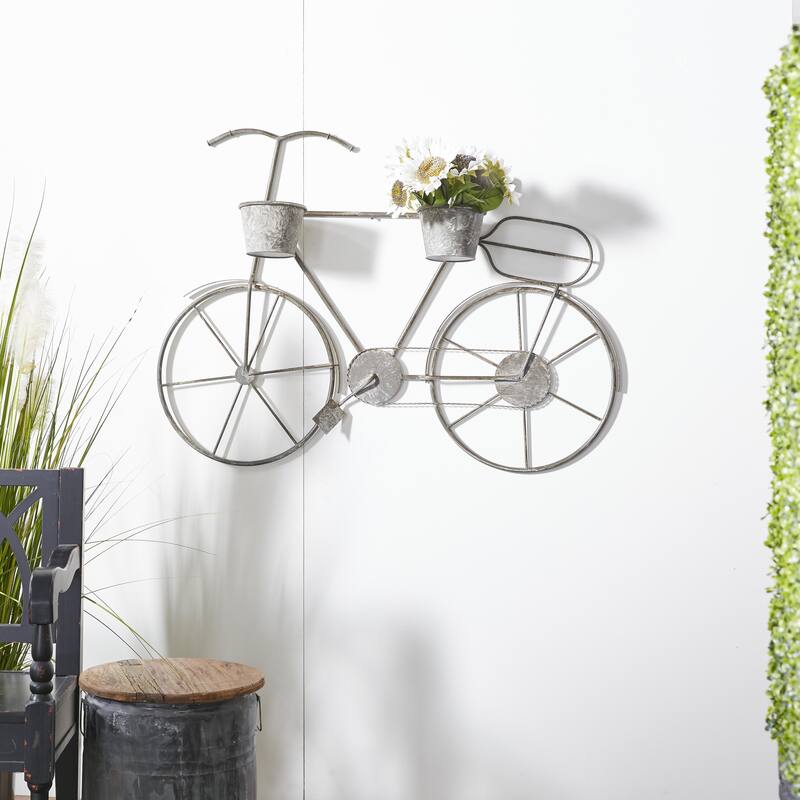 Metal Bike Planter - Gray - Roche River Decor