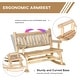 preview thumbnail 21 of 24, Outsunny 2-Person Wooden Rocking Chair Rocker Bench with Relaxing Swinging Motion