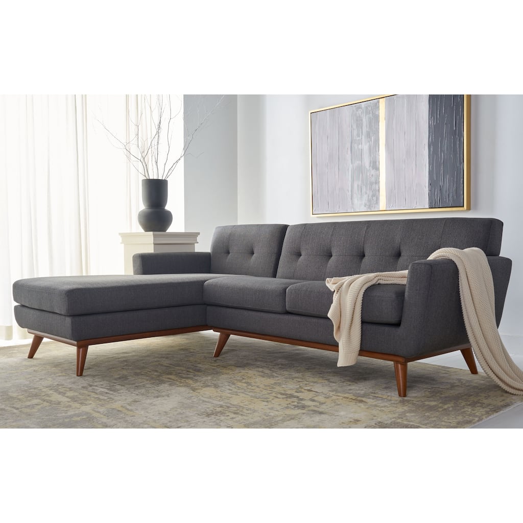 SAFAVIEH Couture Opal Linen Tufted Sectional Sofa - 95"W x 66"D x 32"H