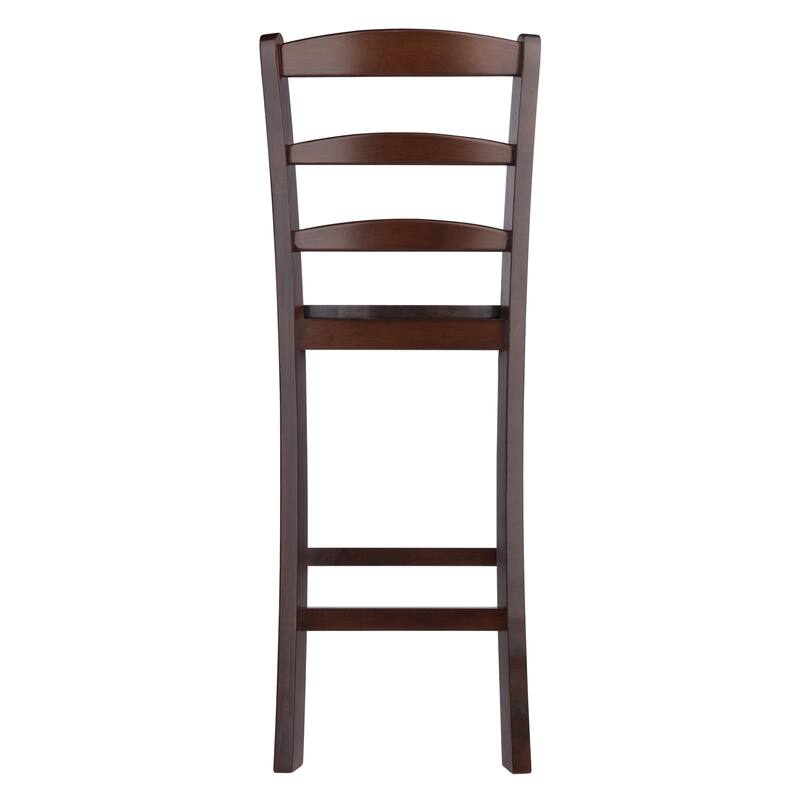 2-Pc Ladder-back Counter Stool Set, Walnut - 16.44 x 19.67 x 39.44 inches