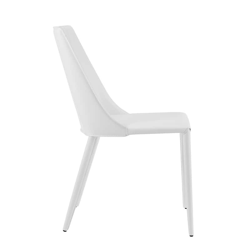 Sleek All Black Faux Leather Dining or Side Chair