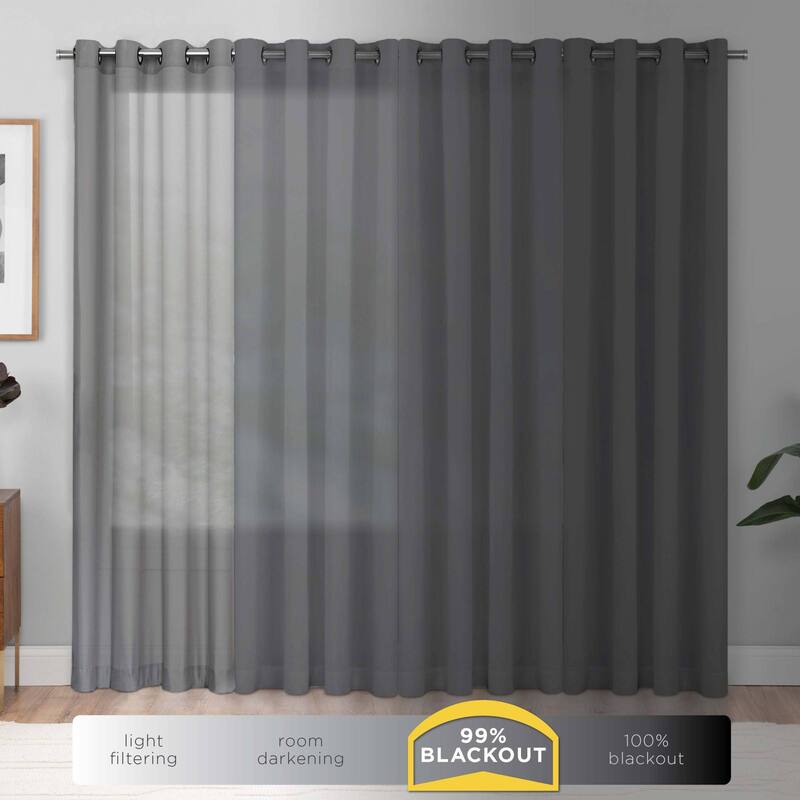 Eclipse Kendall Thermaback Grommet Extra Wide Sliding Patio Door Curtain Panel, 84 In Long x 100 In Wide