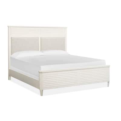 Salt Life Home Echo Isles Sea Pearl and Driftwood Upholstered Panel Bed