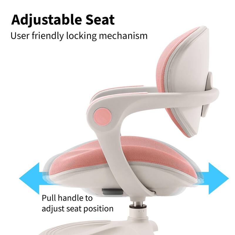 Ergonomic Kids Desk Chair with Rotating Footrest | Growing Office Chair with Adjustable Seat and Lumbar Support