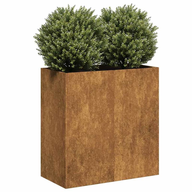 vidaXL Planter Raised Garden Bed Plant Flower Stand Rusty Weathering Steel - 15.7 x 31.5 x 31.5 .