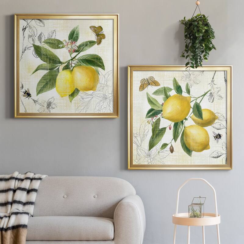 Linen Lemons I Premium Framed Canvas - Ready to Hang