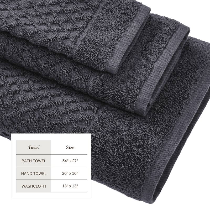 Linery & Co. Cotton Diamond Waffle Texture Bath Towels