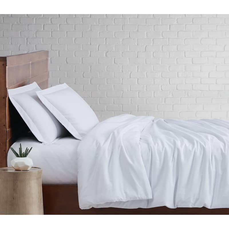 Truly Soft Everyday Solid 3-piece Duvet Cover Set - White - Twin