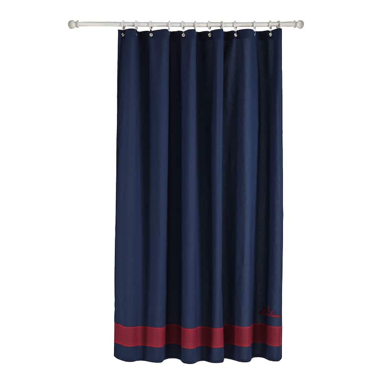 Brooks Brothers Fancy Border Shower Curtain - Navy