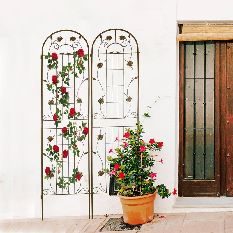 86.7" x 19.7'' Rust-Resistant Climbing Trellis for Garden Flowers and Vines