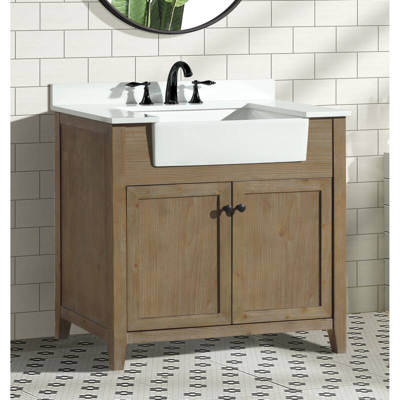 Ari Bath, Sally 36" Bathroom Vanity, Weathered Fir Finish