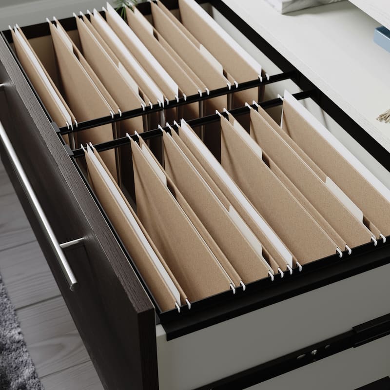 White Lateral File Cabinet with Full-Extension Drawers for Letter Legal Files 33 Inch