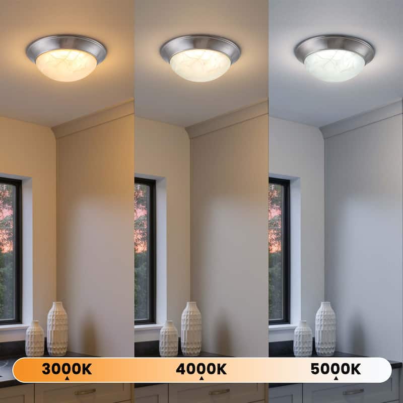 Modern Satin Nickel 3CCT Dimmable Integrated LED Flush Mount Ceiling Light