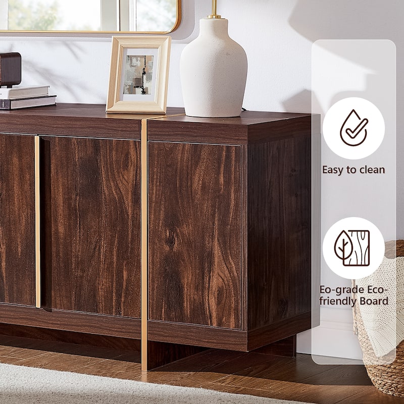 Modern 70" TV Stand, Entertainment Center, Handle-Free Hidden Design