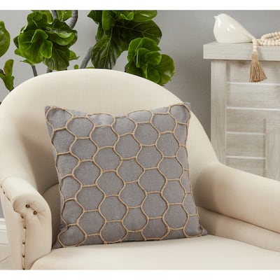 Throw Pillow With Dori Embroidered Design, 18"x18"