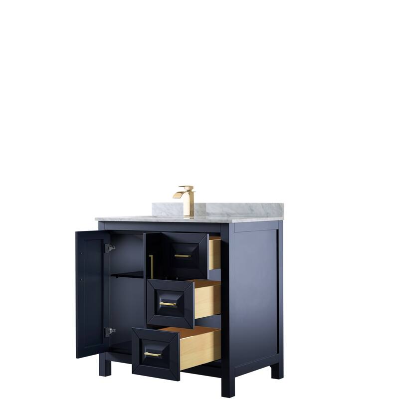 Daria 36-inch Single Vanity, Marble Top, No Mirror