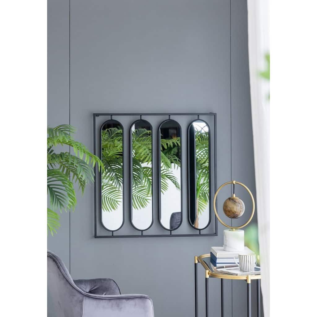 Square Framed 4-Oval Mirror - 36" - Black