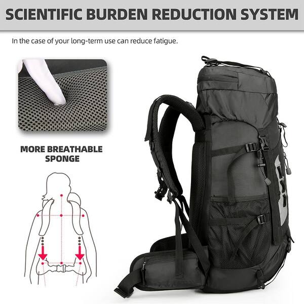 60L Hiking Backpack Lightweight Camping Backpack with Rain Cover Large  Waterproof Packable Outdoor Trekking Travel Backpack - On Sale - Bed Bath &  Beyond - 40365913