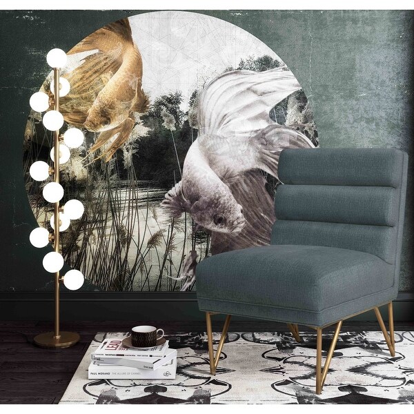 Kelly Slub Blue Velvet Chair. Opens flyout.