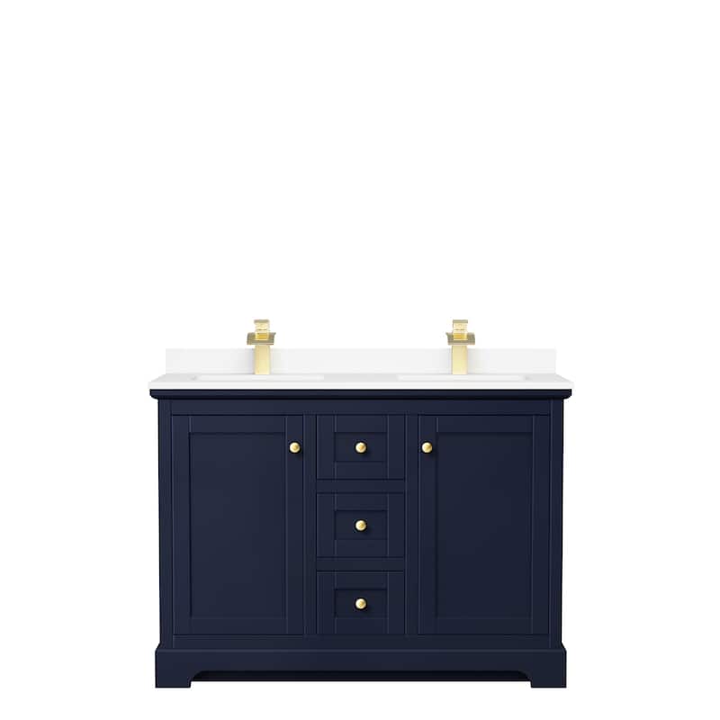 Avery 48 Inch Double Vanity, Cultured Marble Top