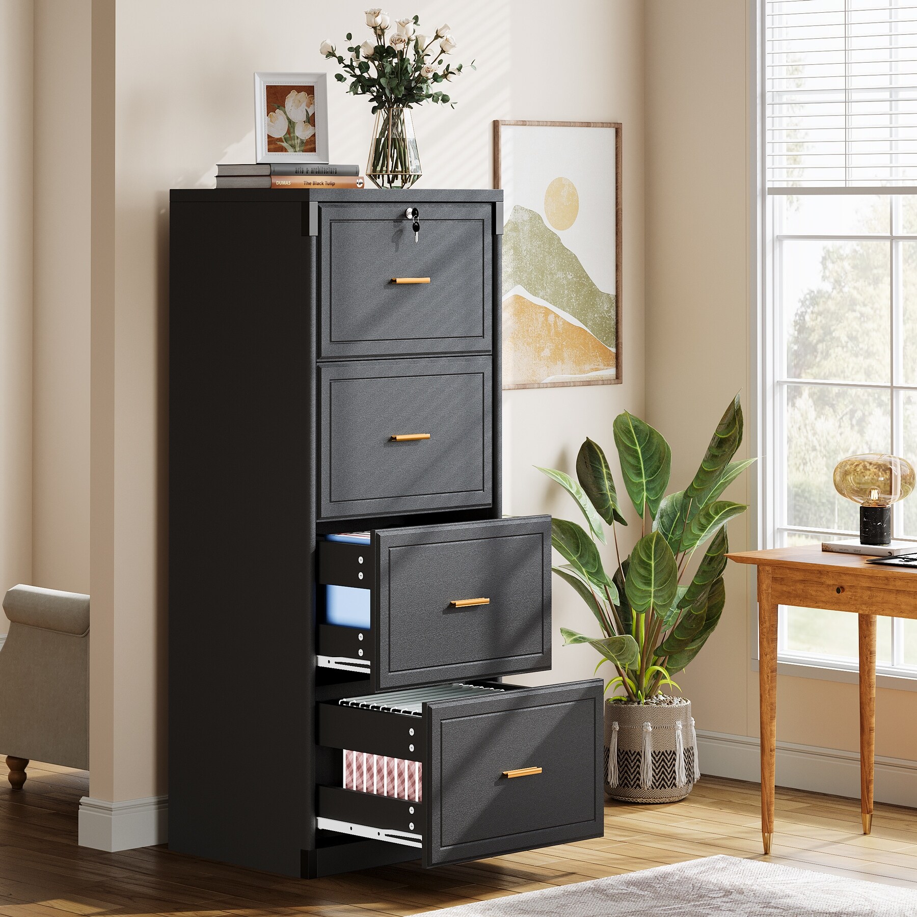 ＵSタンス 4-Drawer File Cabinet with Lock - On Sale - Overstock - 41470048