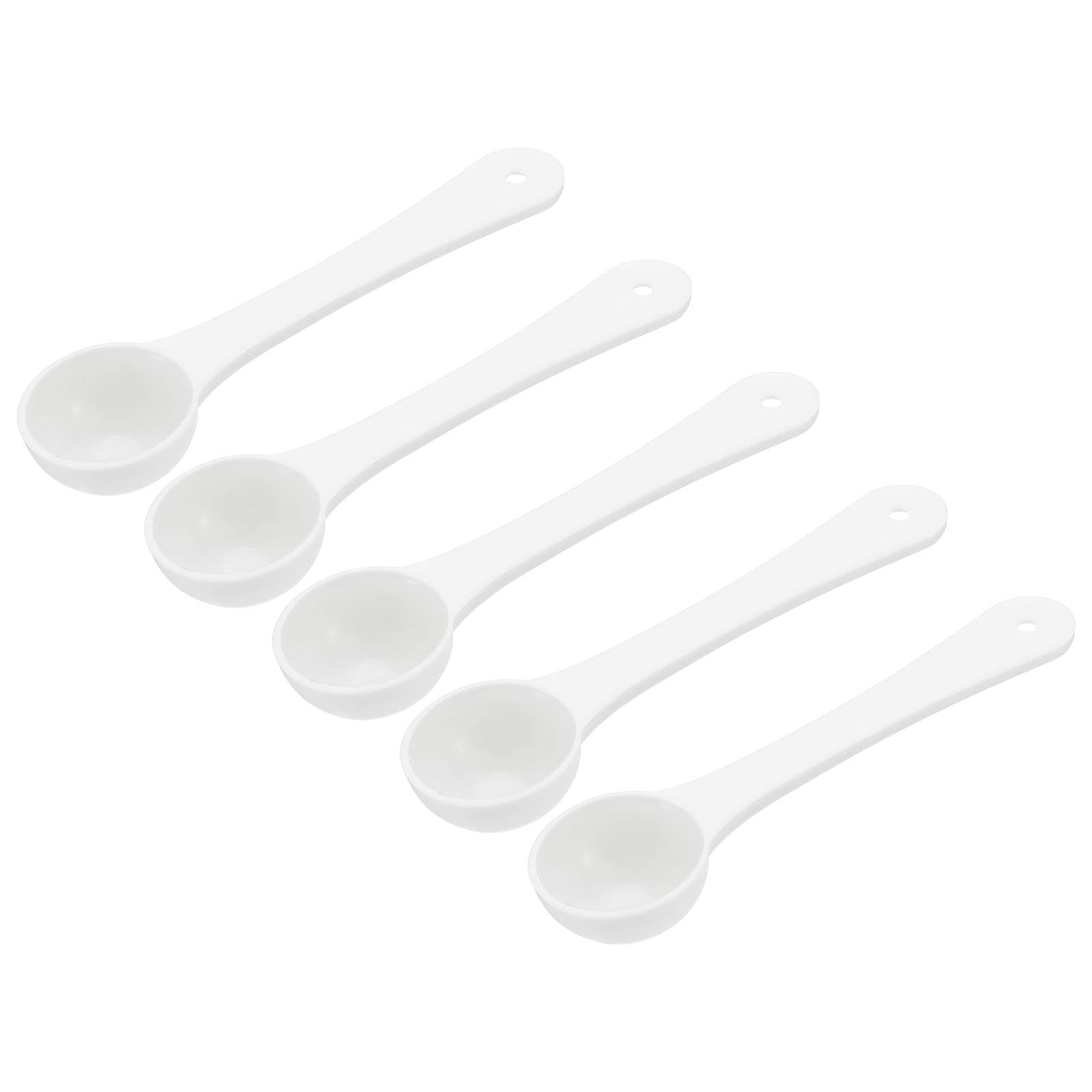 Micro Spoons 1 Gram Measuring Scoop Round Bottom w Hanging Hole 15Pcs -  White