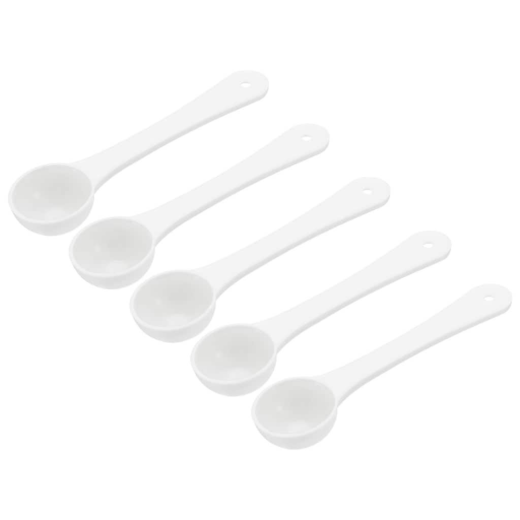 Micro Spoons 1 Gram Measuring Scoop Round Bottom w Hanging Hole 15Pcs - White