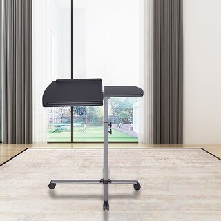 Topcraft Rolling Adjustable Laptop Cart, Graphite - Bed Bath & Beyond ...