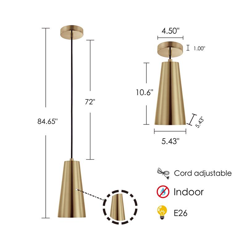 Eglo Pratella 1 Brushed Gold 1-light Mini Pendant
