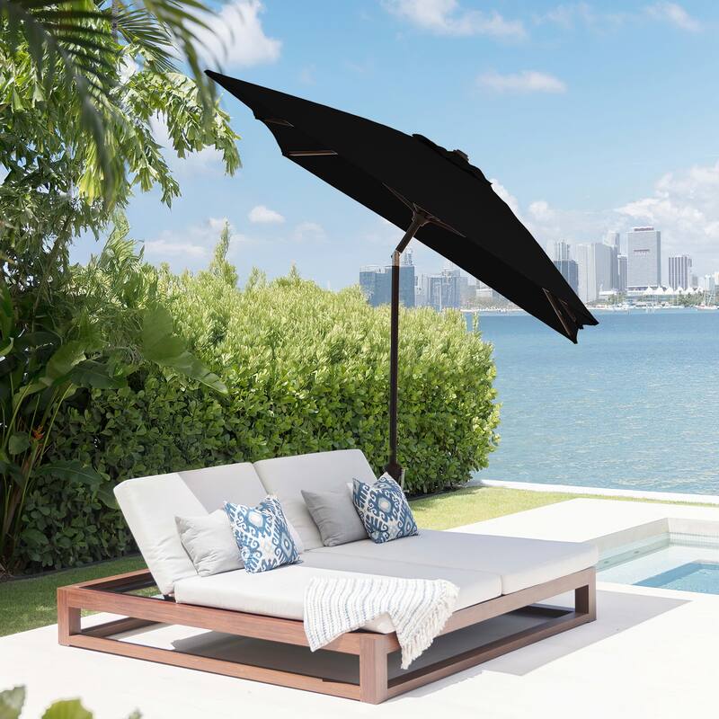 6.5*10ft Rectangular Patio Market Umbrella with Crank & Tilt, UV & Water-Resistant Canopy
