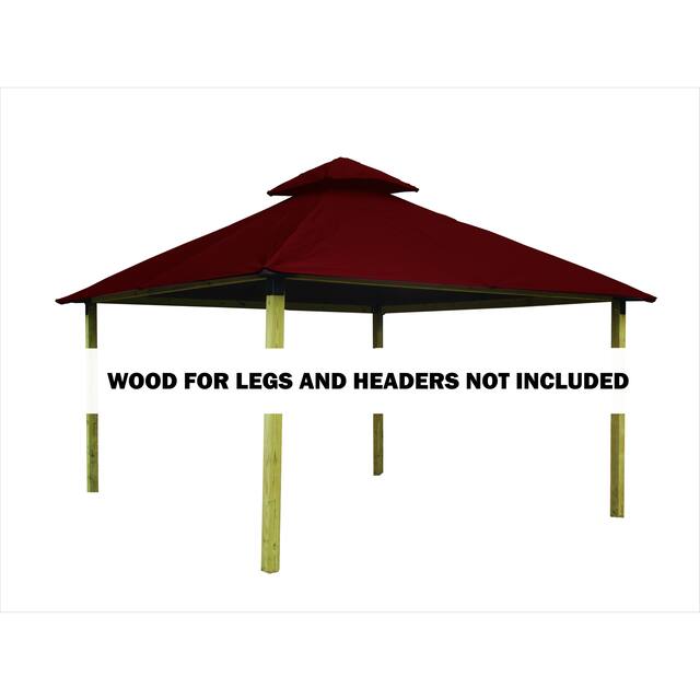 14 ft. sq. ACACIA Gazebo Roof Framing and Mounting Kit - 14X14 - Burgundy