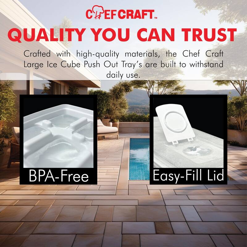 Chef Craft 14-Cube Covered Ice Cube Tray with Easy Fill Lid