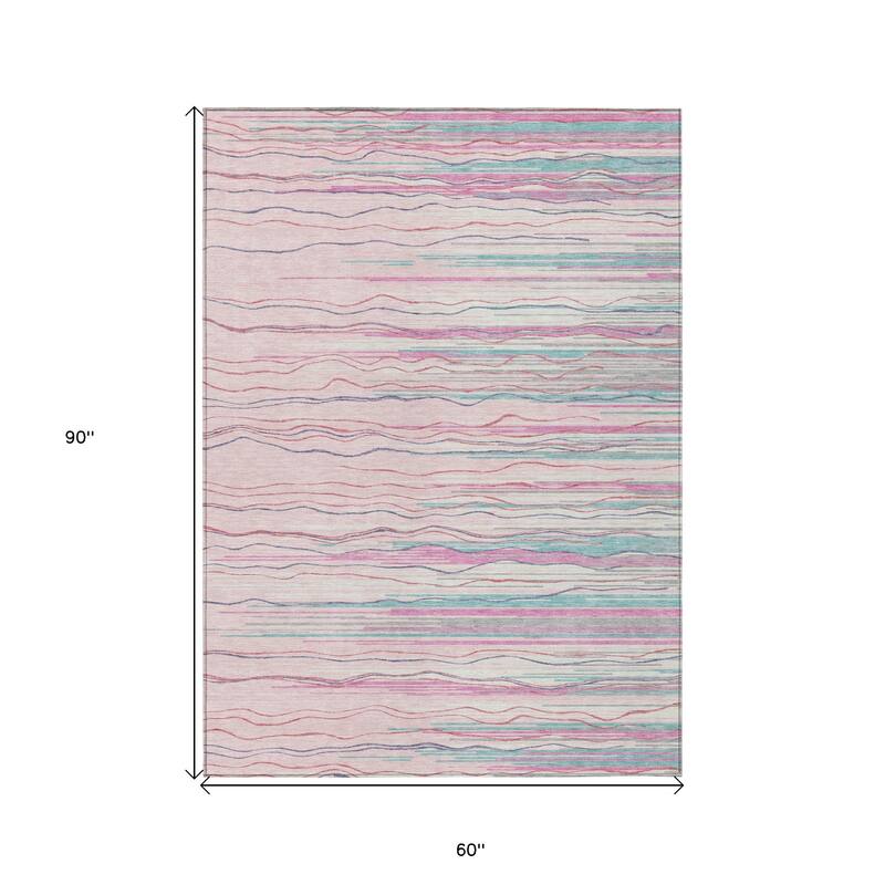 HomeRoots Striped Transitional Rectangle Outdoor Rug