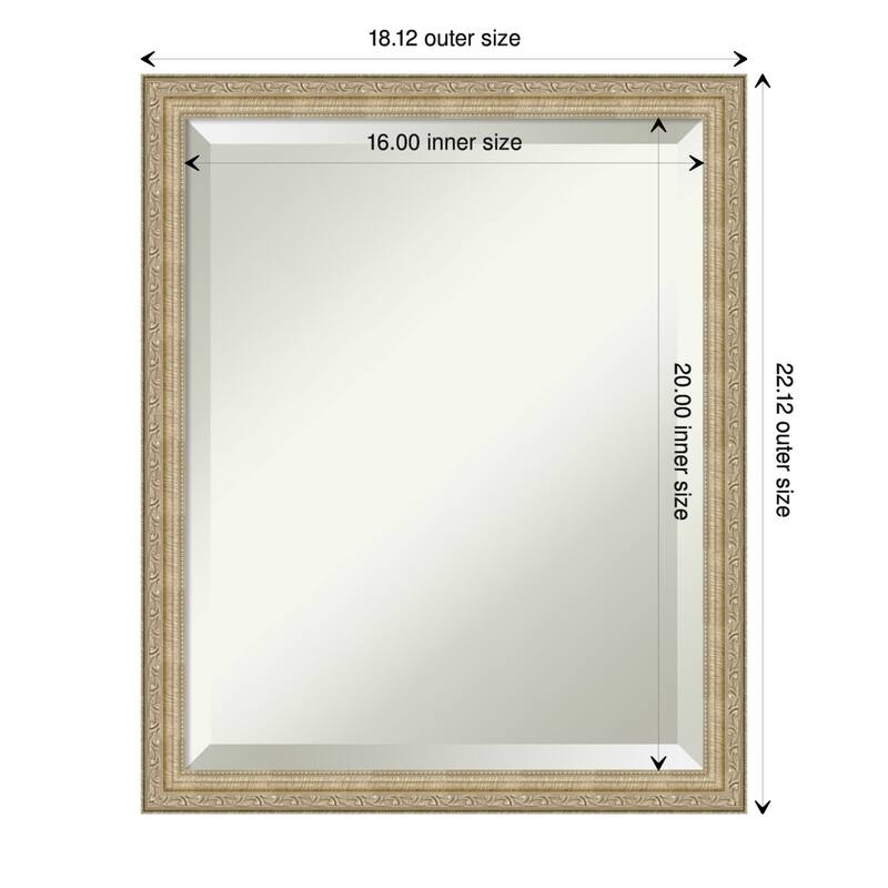Beveled Wall Mirror - Paris Champagne Frame - Paris Champagne - 18 x 22-inch