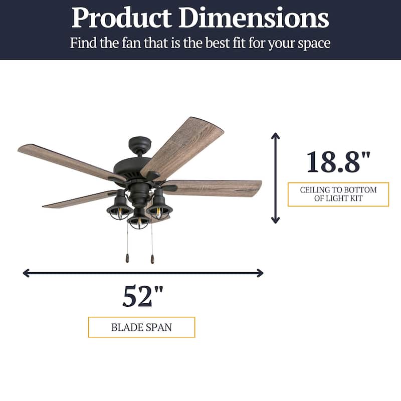 52" The Gray Barn Stormy Grain Farmhouse Aged Bronze LED Ceiling Fan with Remote Control