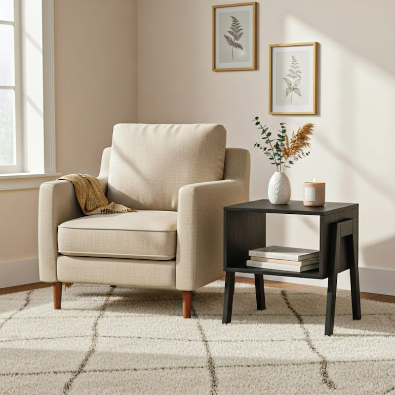 Lido Stackable Space-Saving End Tables (Set 2) in Black Pine