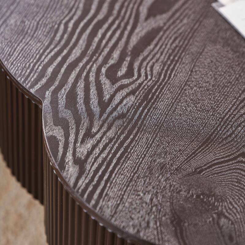 31.50" Modern Coffee Table with Storage, Flower Shaped Wood Storage Table Center Table