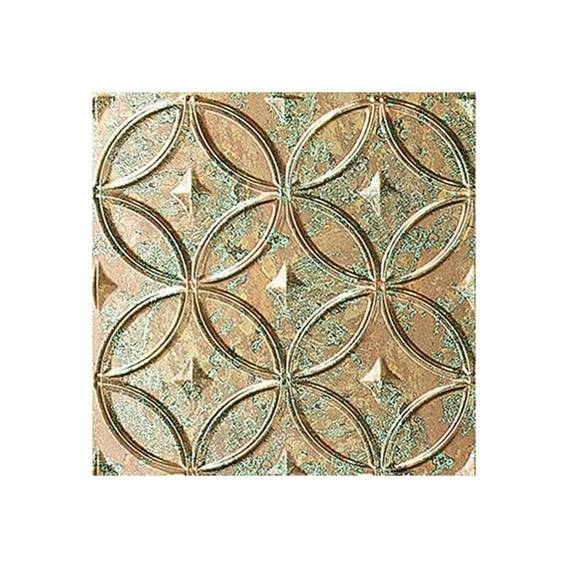 FASÄDE Rings Decorative Vinyl 2ft x 2ft Lay in Ceiling Panel in Copper Fantasy (5 Pack) - 12in x 12in Sample - Copper Fantasy