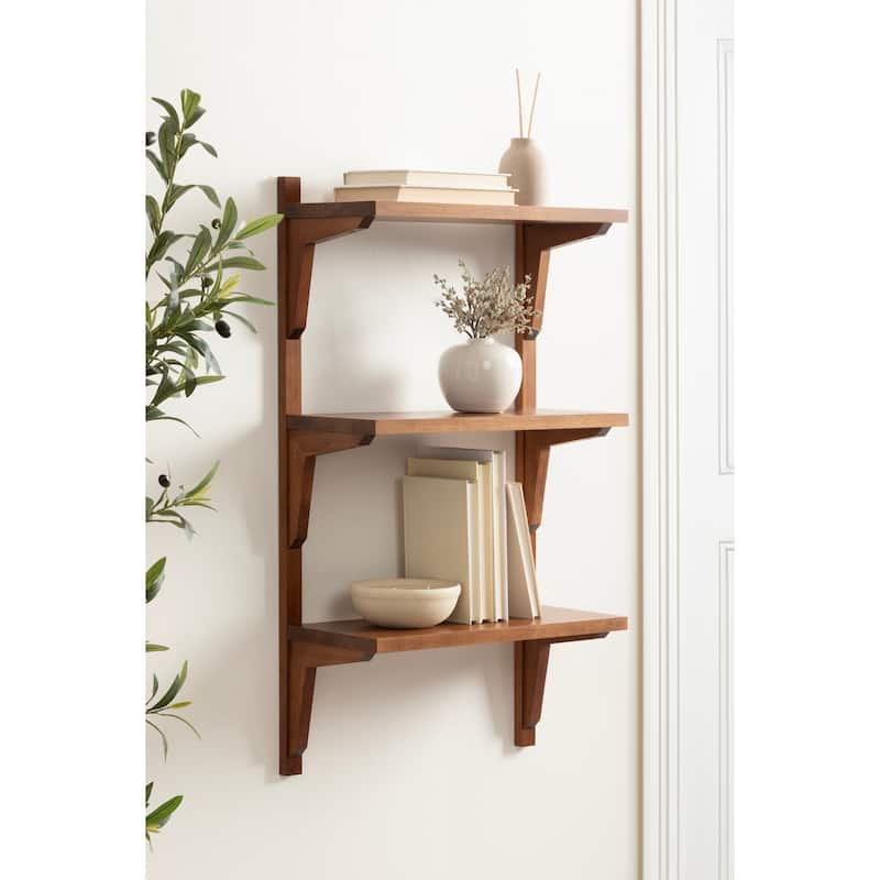 Kate and Laurel Meridien Mid-Century Wall Shelves