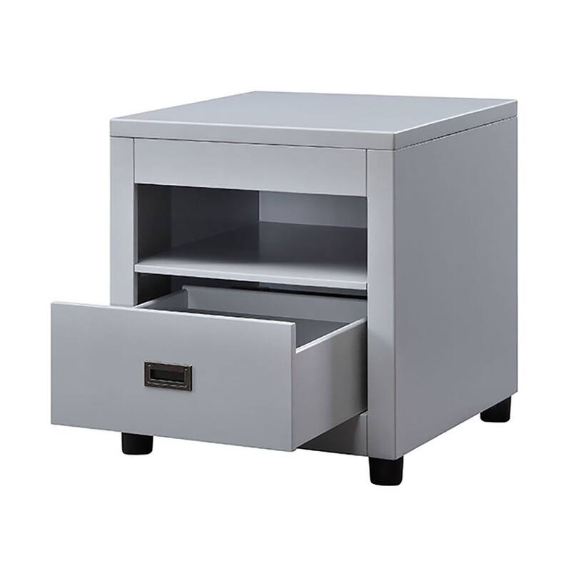 Nazare Dove Grey Storage End Table
