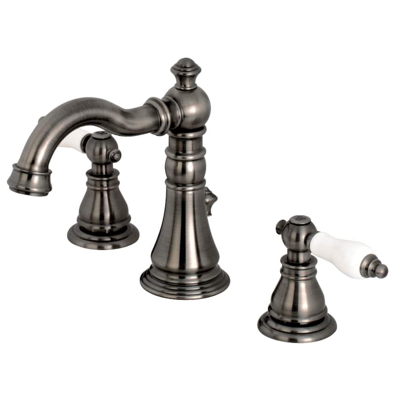 American Patriot 8 in. Widespread Bathroom Faucet - Black Stainless