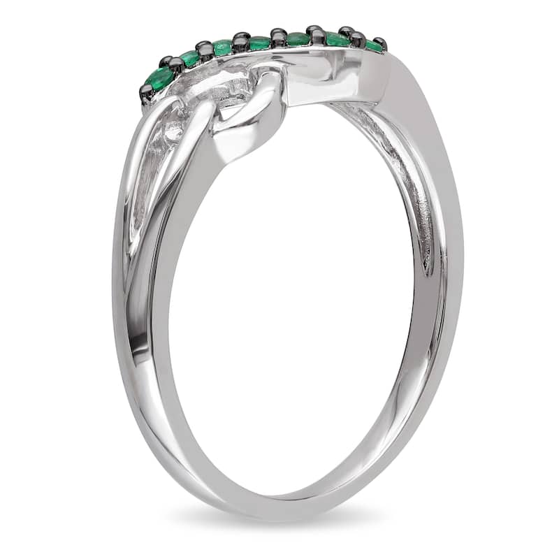 Miadora Sterling Silver Emerald Infinity Promise Ring