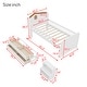preview thumbnail 18 of 21, Wooden Twin Size Low Loft Bed with House Shape Headboard Built-in LED Lights, Kids Storage Bed with Drawers and Storage Stairs