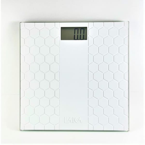 slide 1 of 4, LAICA 400 lbs Anti-slip White Silicone Digital Scale - Medium