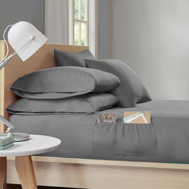 Microfiber Sheet Set with Side Storage Pockets by Intelligent Design