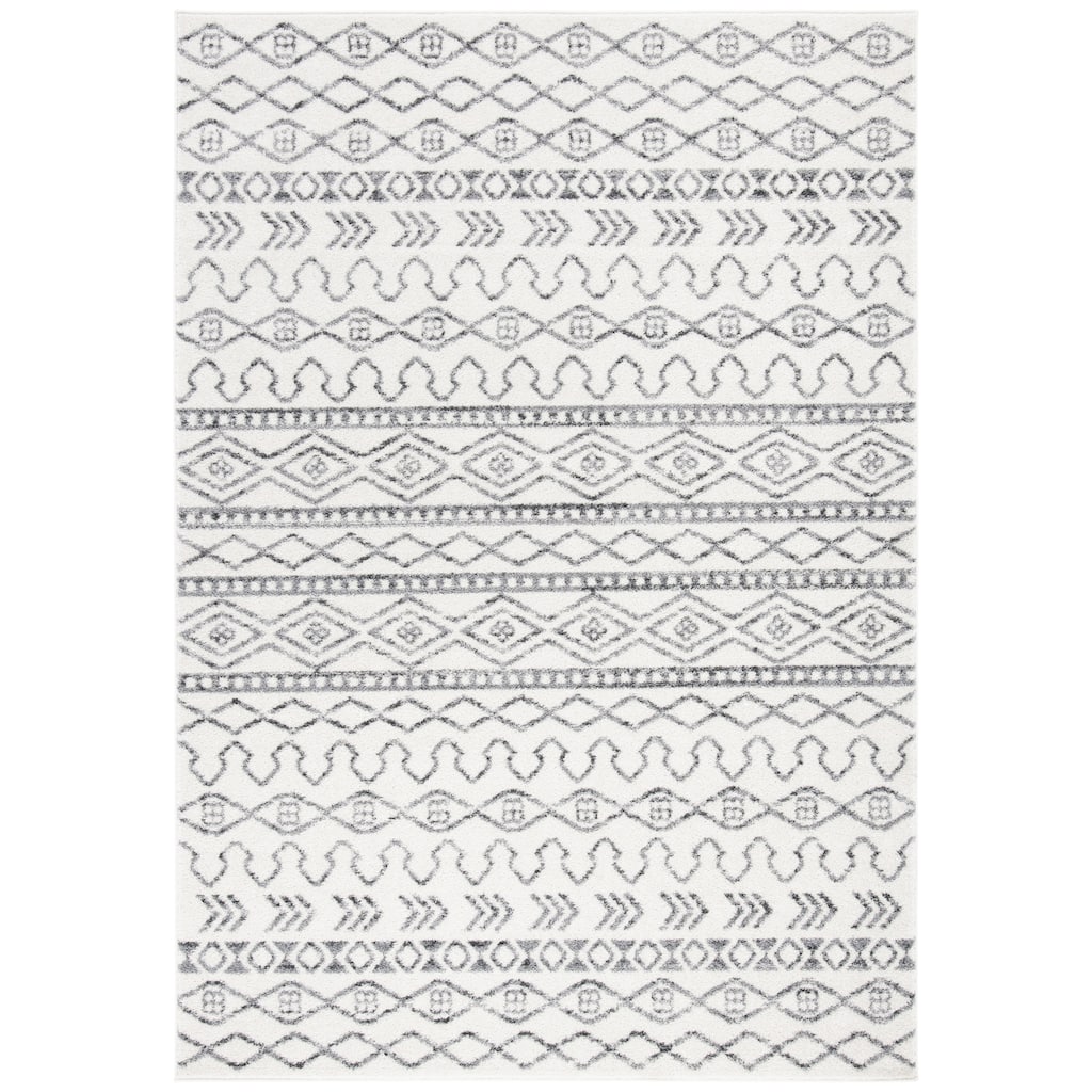 SAFAVIEH Tulum Marine Moroccan Boho Rug - Ivory/Grey - 8' x 10'